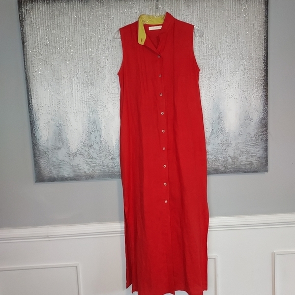 SANDY Chysler Collection 100% imported linen Maxi Dress - Picture 1 of 8
